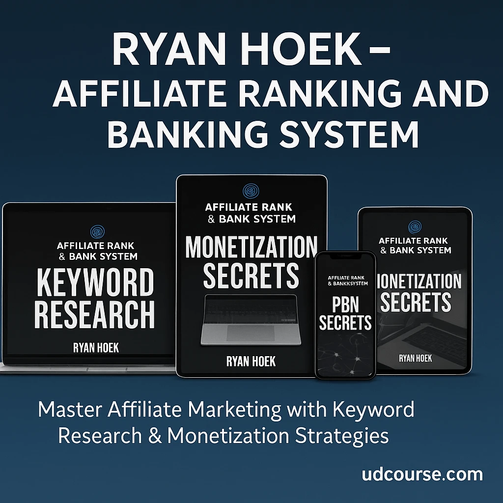 Ryan Hoek Affiliate Ranking and Banking System course bundle with keyword research, monetization, and PBN strategies