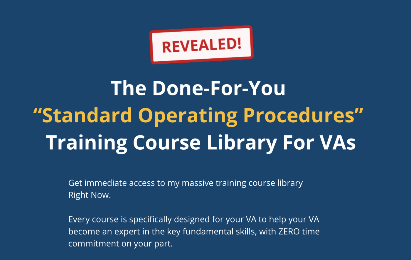 John Jonas – VA Standard Operating Procedure Training Course
