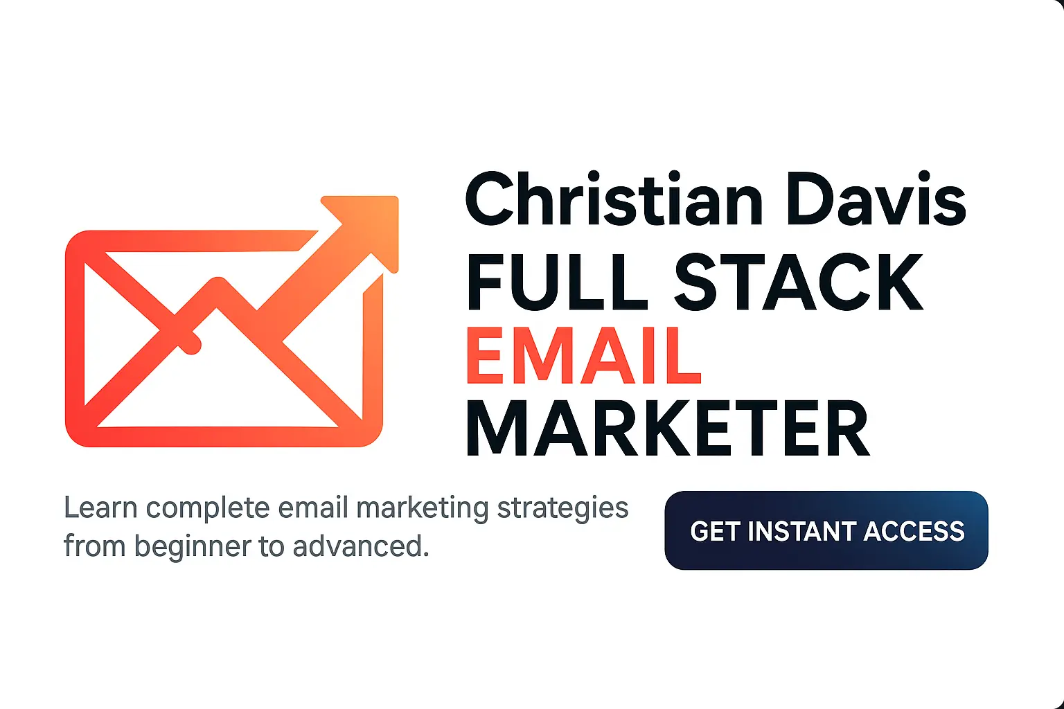 Christian Davis Full Stack Email Marketer course banner – learn complete email marketing strategies from beginner to advanced.