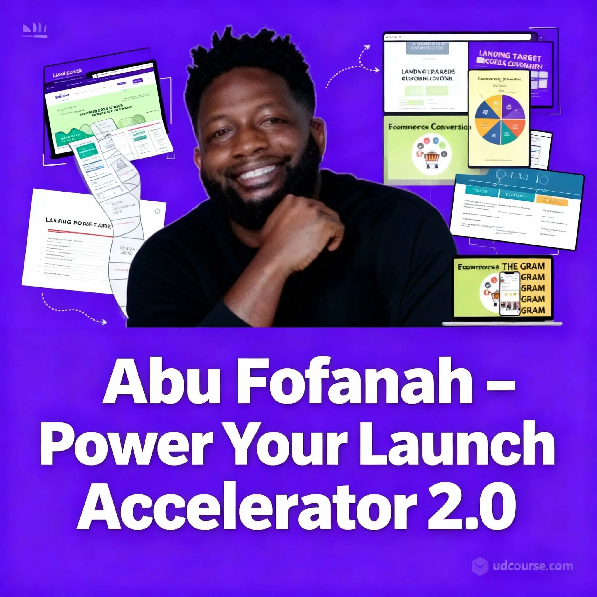 Abu Fofanah Power Your Launch Marketing Accelerator 2.0 course image with instructor and product launch strategy materials