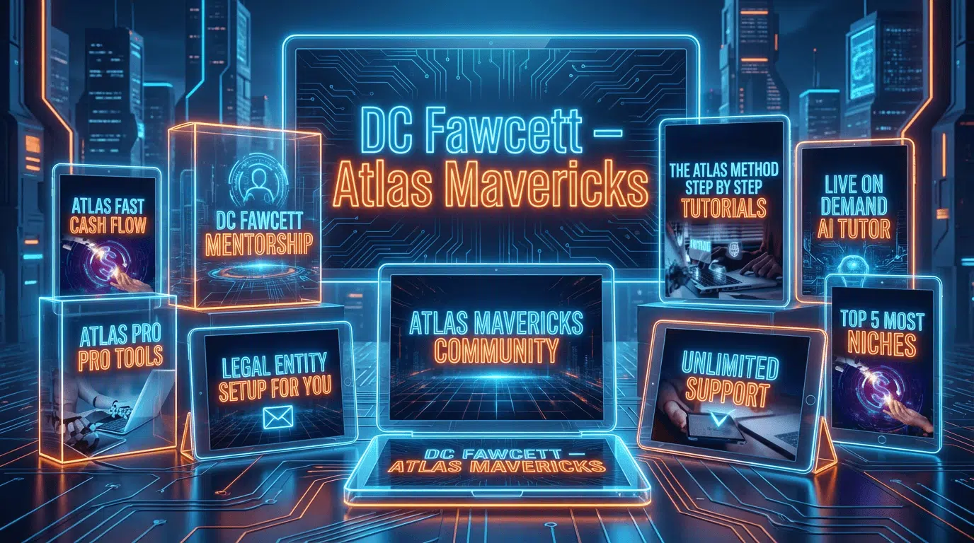 Atlas Mavericks by DC Fawcett - Amazon KDP course for AI book publishing and Kindle passive income
