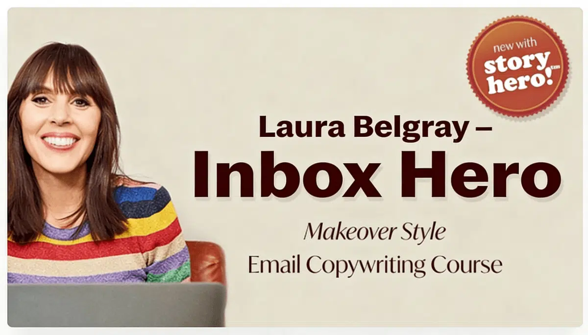 Inbox Hero by Laura Belgray covers email copywriting fundamentals, subject line formulas, storytelling techniques, email sequence strategies, newsletter writing, conversion optimization, personal voice development, and building profitable email marketing campaigns for businesses and creators.