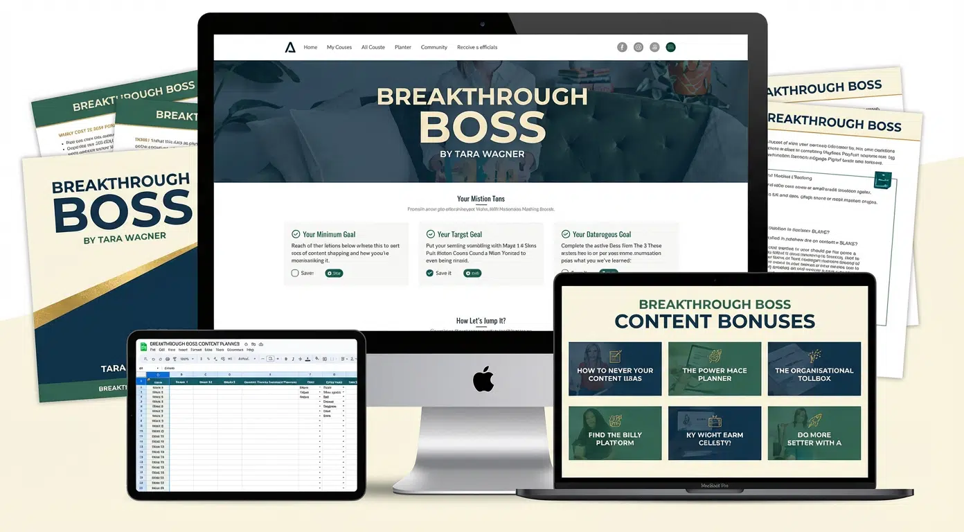 Breakthrough Boss course by Tara Wagner teaching small business owners mindset strategies, profit systems, and success habits to build businesses without burnout 