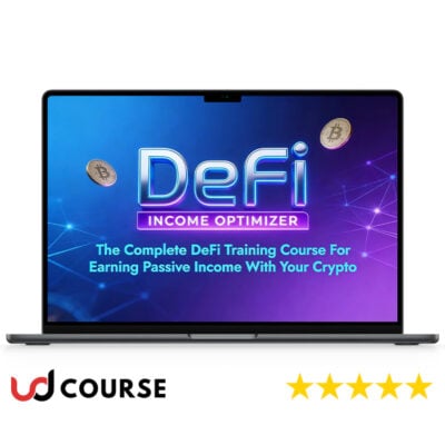 Screenshot of Darren Jenkins Defi Income Optimizer course dashboard and learning modules