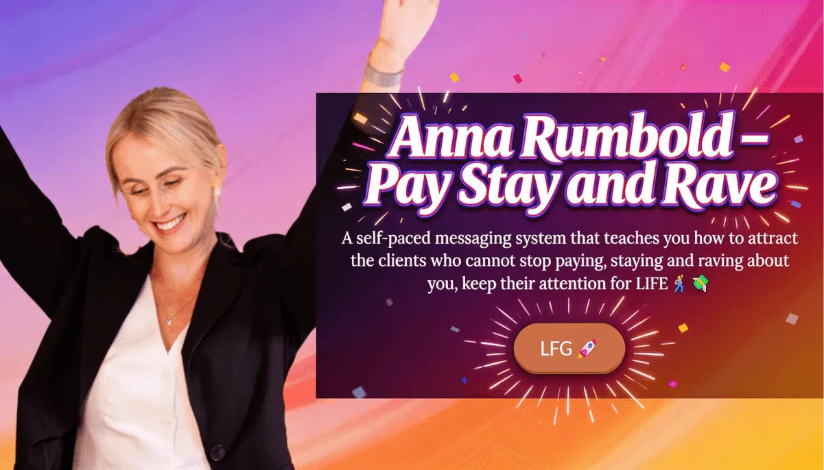 Anna Rumbold Pay Stay and Rave client retention and customer loyalty training course