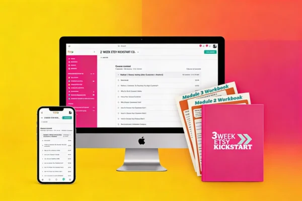 3 Week Etsy Kickstart program resources by Dylan Jahraus for aspiring Etsy entrepreneurs