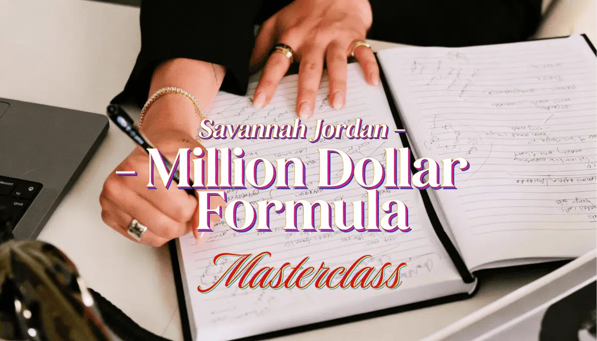 Savannah Jordan Million Dollar Formula Masterclass business scaling and revenue growth training 