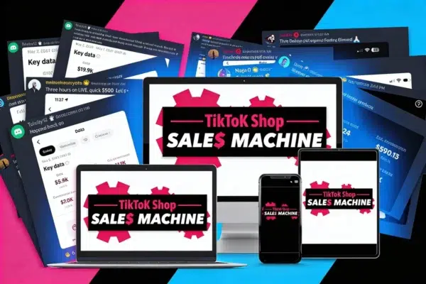 Stefan Georgi TikTok Shop Sales Machine course logo and digital marketing training materials for affiliate sales.
