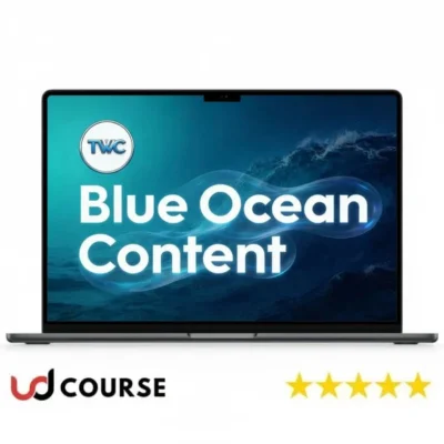 Taylor Welch Blue Ocean Content course cover illustrating innovative content strategies