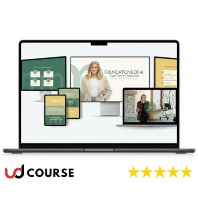 Callan Faulkner Foundations of AI Superhuman Productivity course cover with AI themes