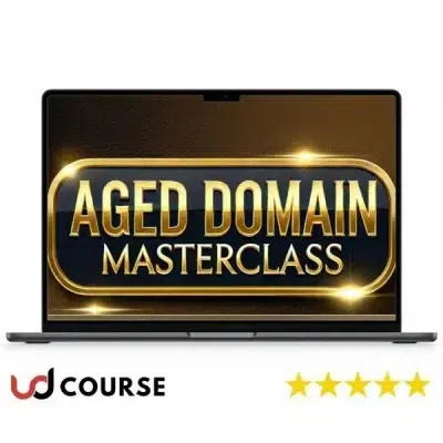 Greg Morrison Aged Domain Masterclass course cover showcasing SEO training on aged domains