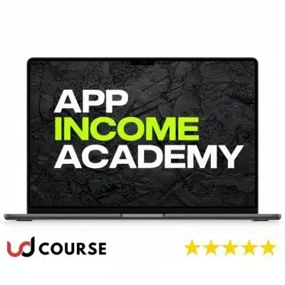 Katie Cross App Income Academy course materials displayed on screen