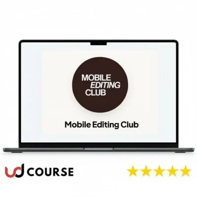 Person editing video on smartphone using branded Mobile Editing Club AI Editing Course