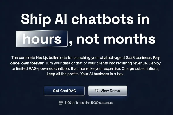 Screenshot of ChatRAG course on building AI chatbots efficiently.