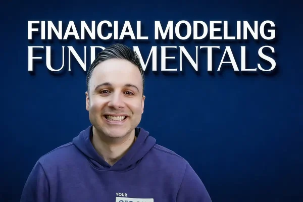 Josh Aharonoff teaching financial modeling fundamentals in a professional setting.