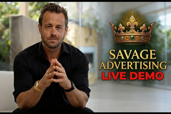 Cover image of Peter Kell's The Savage Advertising System course focusing on effective ad strategies.