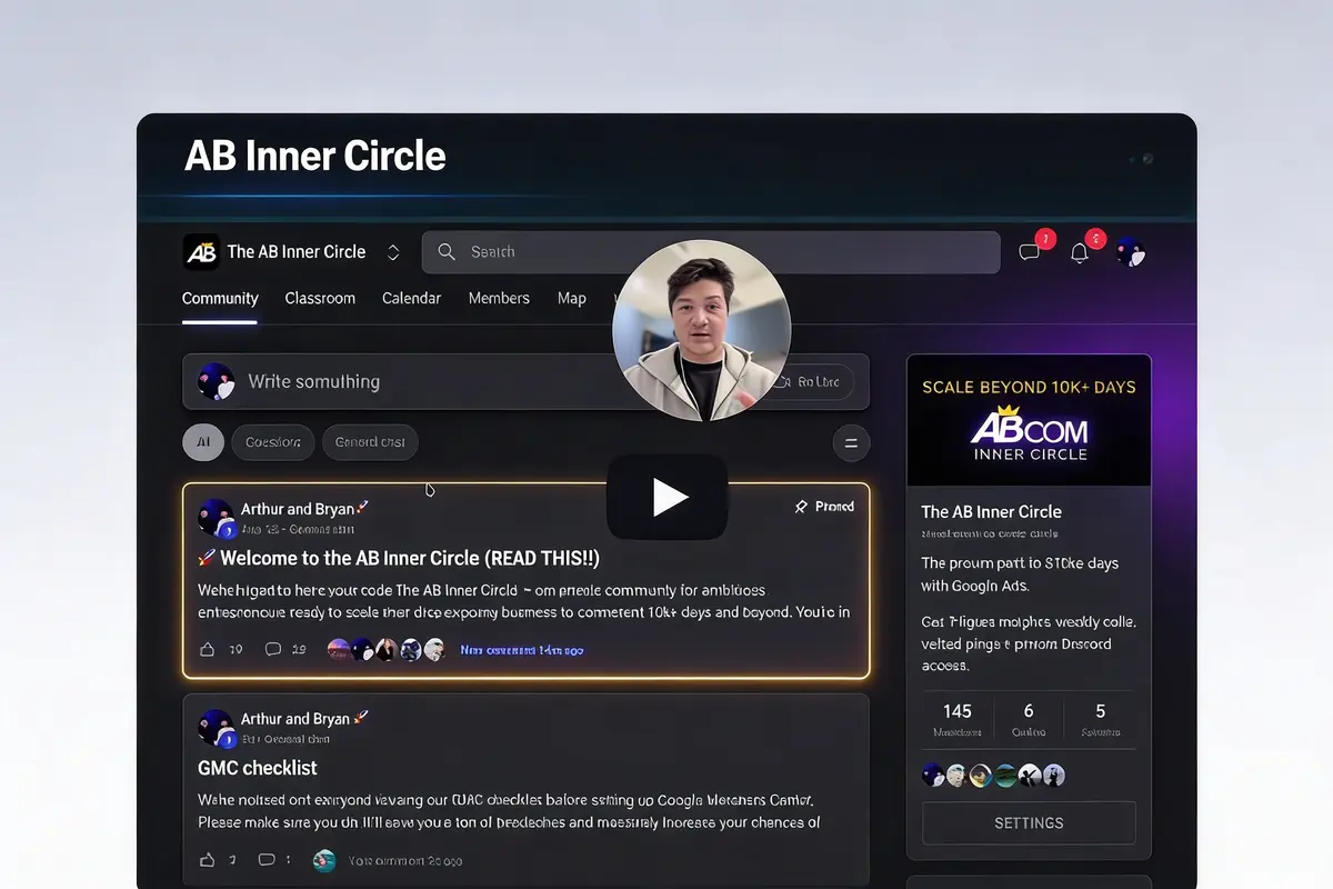 Image of Google Ads Masterclass course materials and instructors.