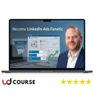 AJ Wilcox teaching LinkedIn Ads strategies in a workshop.