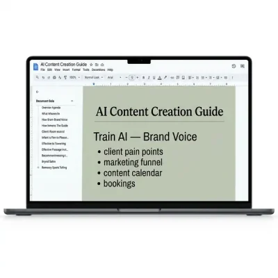 Cover of Claire Hunt's AI Content Creation Guide featuring engaging design and title.