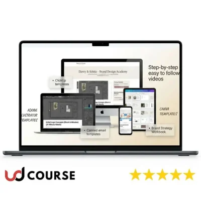 Davey and Krista's Brand Design Academy logo and course materials