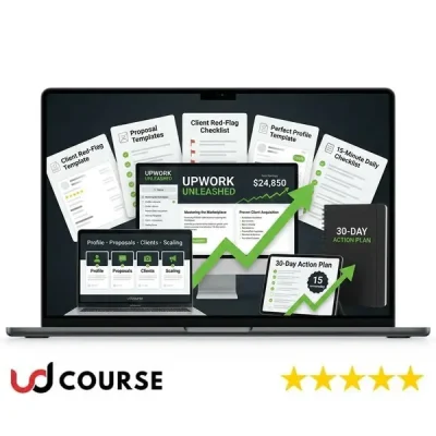 Cover of 'Upwork Unleashed' by Glenn Speakman with earnings details.