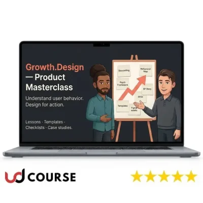 Growth.Design Product Masterclass logo and course materials.