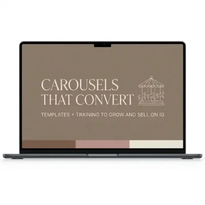 Cover image of Jordan Dooley's Carousels that Convert guide for social media marketing.