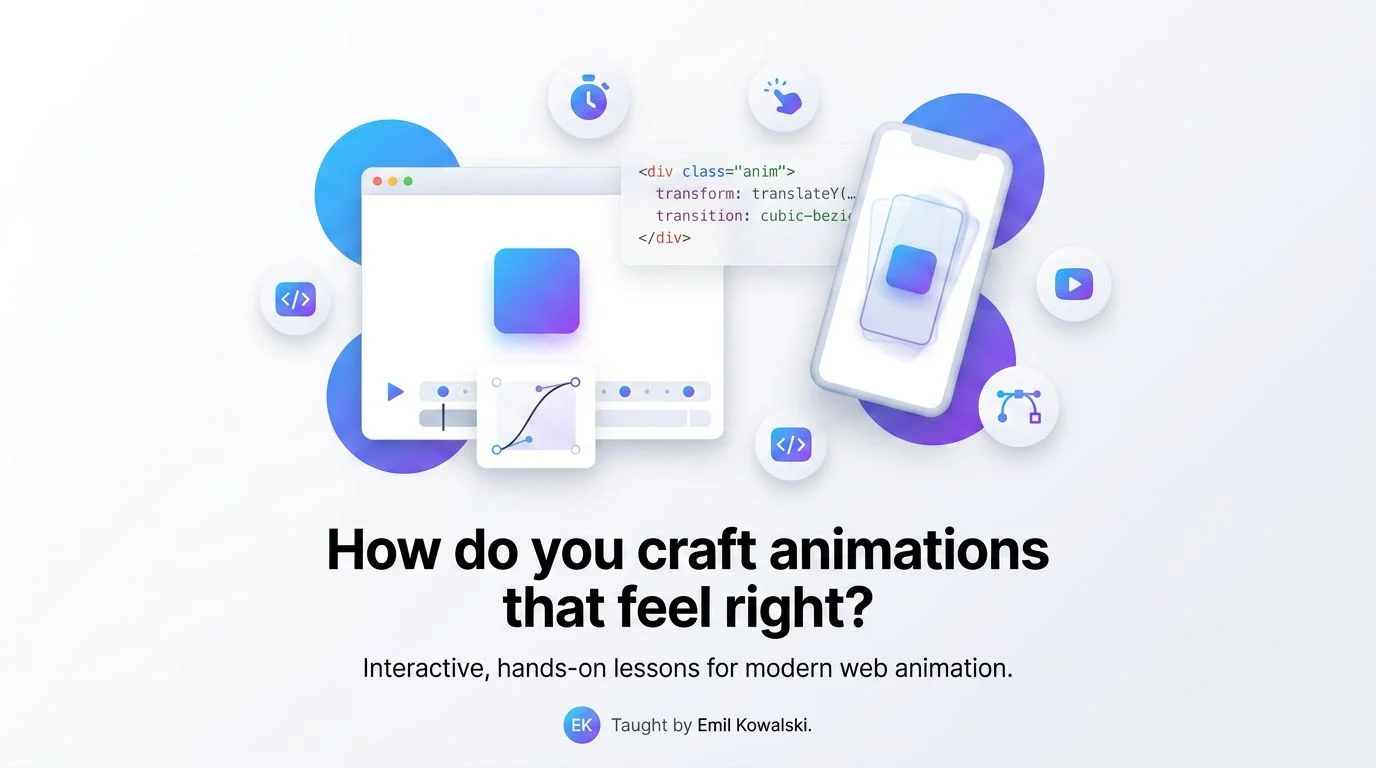 Animations on the Web course cover
