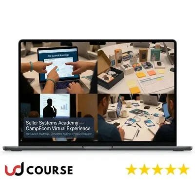 CampEcom Virtual Experience logo and e-commerce training visuals