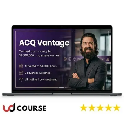Cover image of Alex Hormozi's ACQ Vantage course for entrepreneurs.