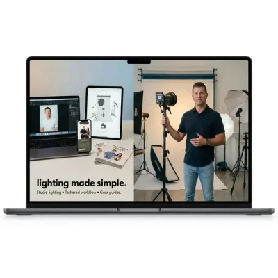 Cover image of 'Lighting Made Simple' by Erica & Jon Photography, showcasing photography lighting techniques.