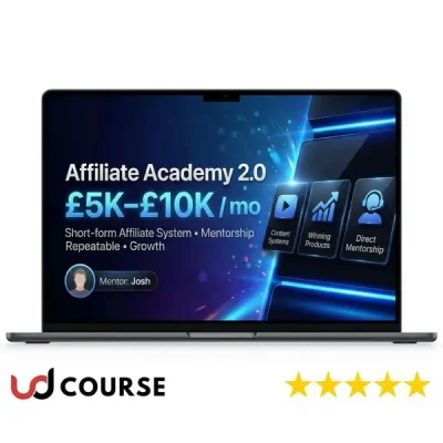 Screenshot of Affiliate Academy 2.0 course dashboard and resources