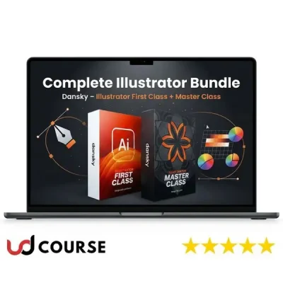 Dansky Complete Illustrator Bundle showcasing design assets and tools for graphic designers.