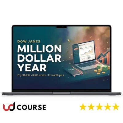 Cover of Million Dollar Year by Dow Janes showcasing financial growth concepts.