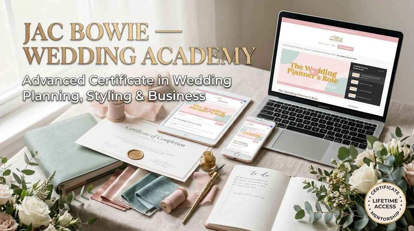 Wedding Academy Advanced Certificate by Jac Bowie