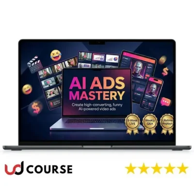 Image of Kristine Mirelle promoting her AI Ads Mastery course