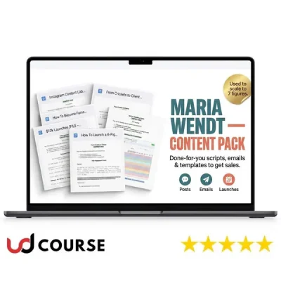 Maria Wendt Content Pack showcasing creative resources and tools.