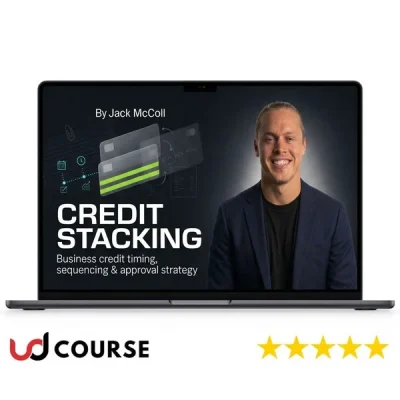 Cover image of 'Credit Stacking' by Jack McColl, showcasing credit improvement strategies.