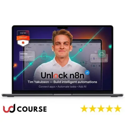 Unlock N8N book by Tim Yakubson showcasing automation strategies.