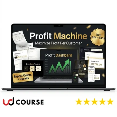 Maria Wendt's Profit Machine book cover showcasing business growth strategies.